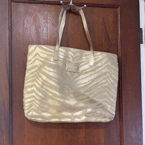 Michael Kors Gold Zebra Print Tote Bag